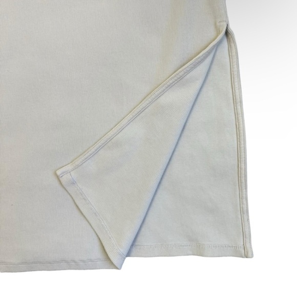 Old Navy Ribbed Tank Dress Midi Length Apron Cami Dress Beige Minimalist Sz 2X - Picture 7 of 12